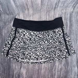 Lululemon Skort Pace Rival Skirt II Golf Tennis Pickleball White Black Size 8